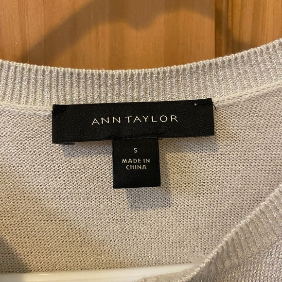 Ann Taylor Sparkly Silver Cardigan - Size S - Picture 2 of 8